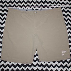 St. Louis Blues Men's Khaki Adidas Golf Shorts with St. Louis Blues Logo Size 48